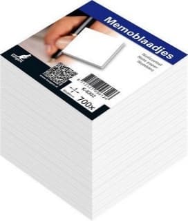Memoblok navulling 9 × 9 × 9 cm – 700 witte vellen